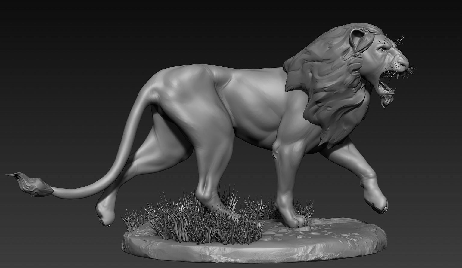 Lion Zbrush Sculpt 3D model_9