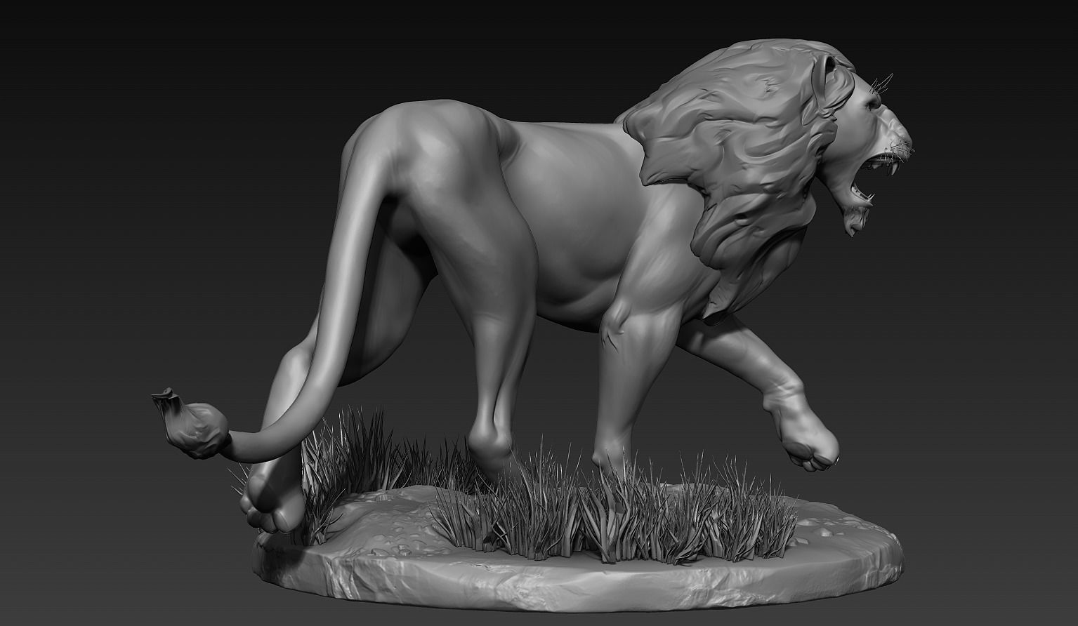 Lion Zbrush Sculpt 3D model_10