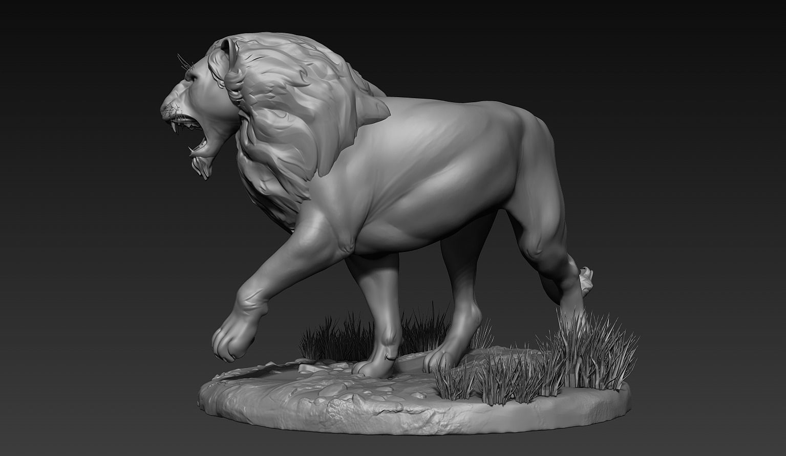 Lion Zbrush Sculpt 3D model_3