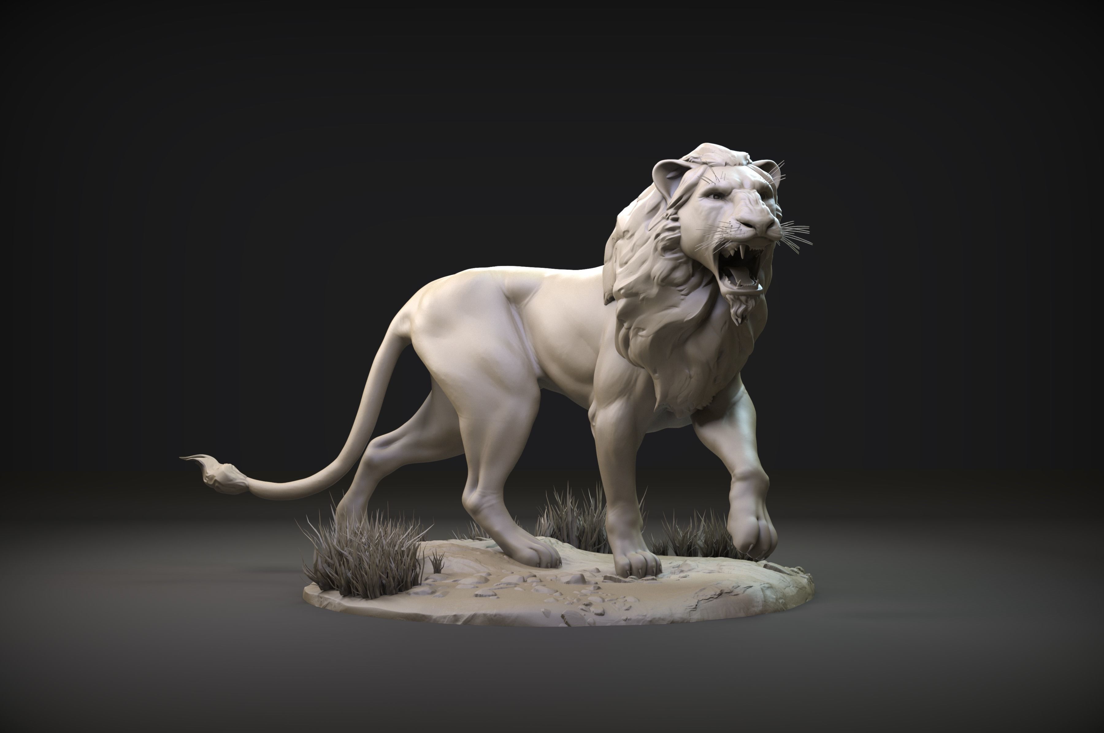 Lion Zbrush Sculpt 3D model_1