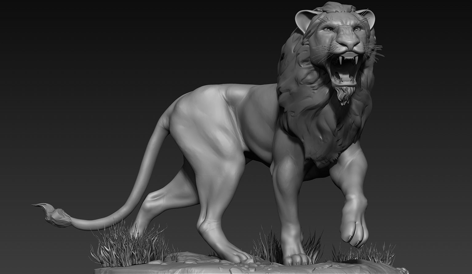 Lion Zbrush Sculpt 3D model_11