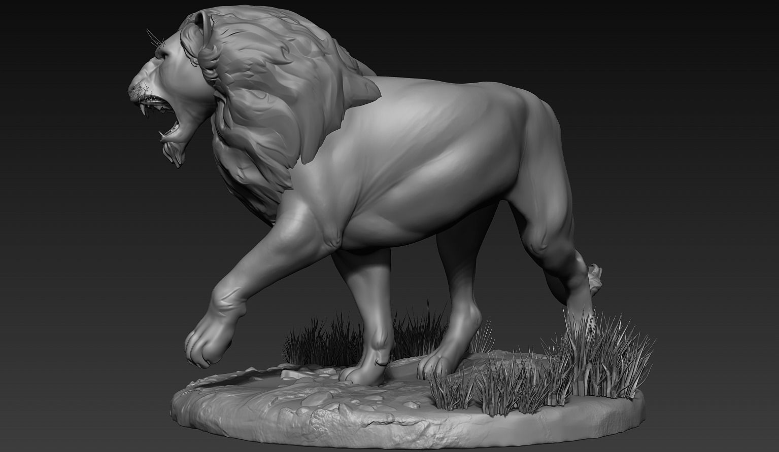 Lion Zbrush Sculpt 3D model_7