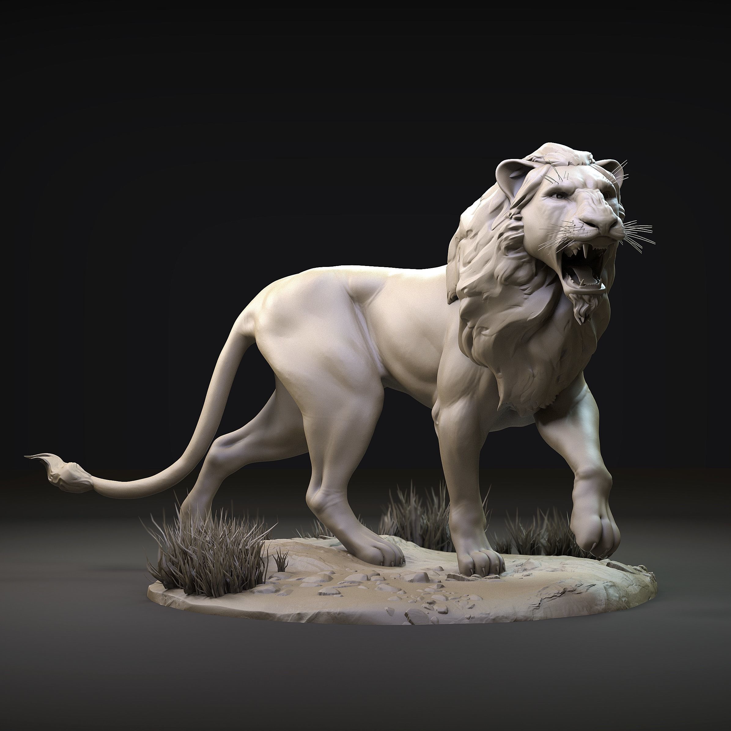 Lion Zbrush Sculpt 3D model_0