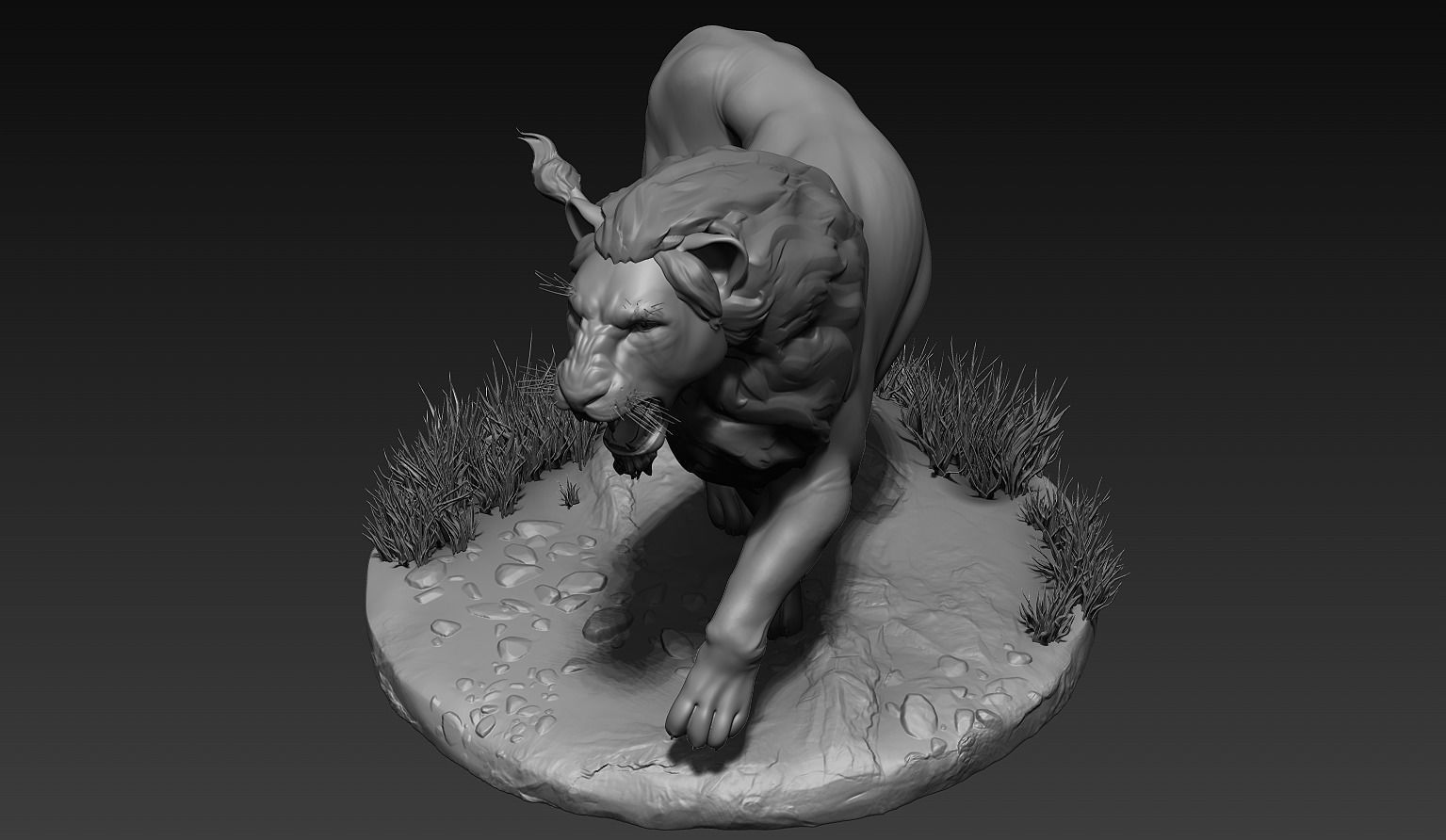 Lion Zbrush Sculpt 3D model_8
