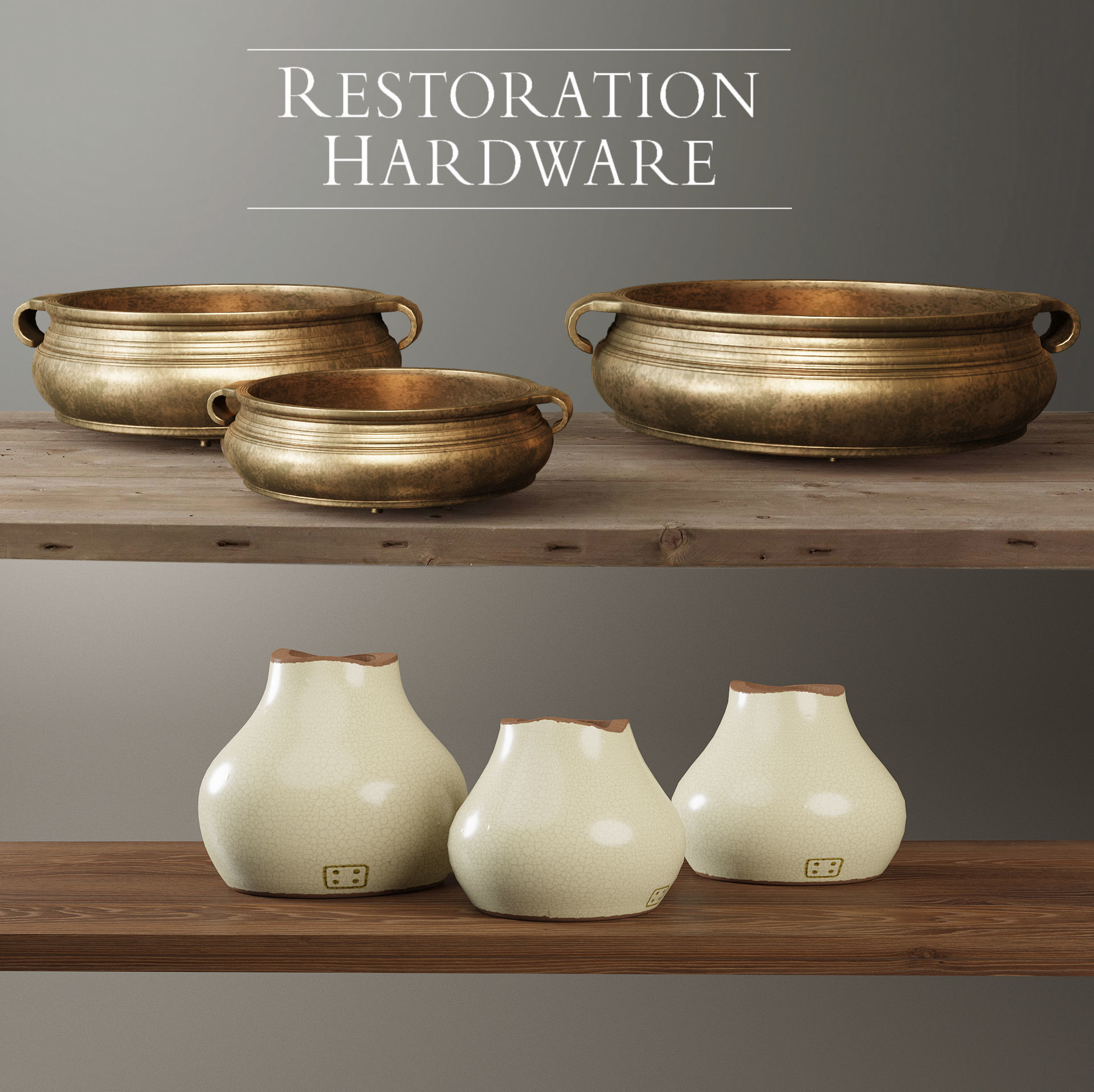 Restoration Hardware decorative set 3D model_0