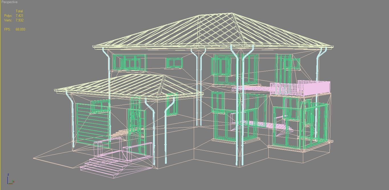  Cottage House 1 Low-poly 3D model_14