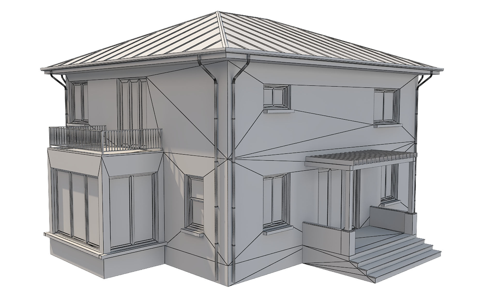  Cottage House 1 Low-poly 3D model_10