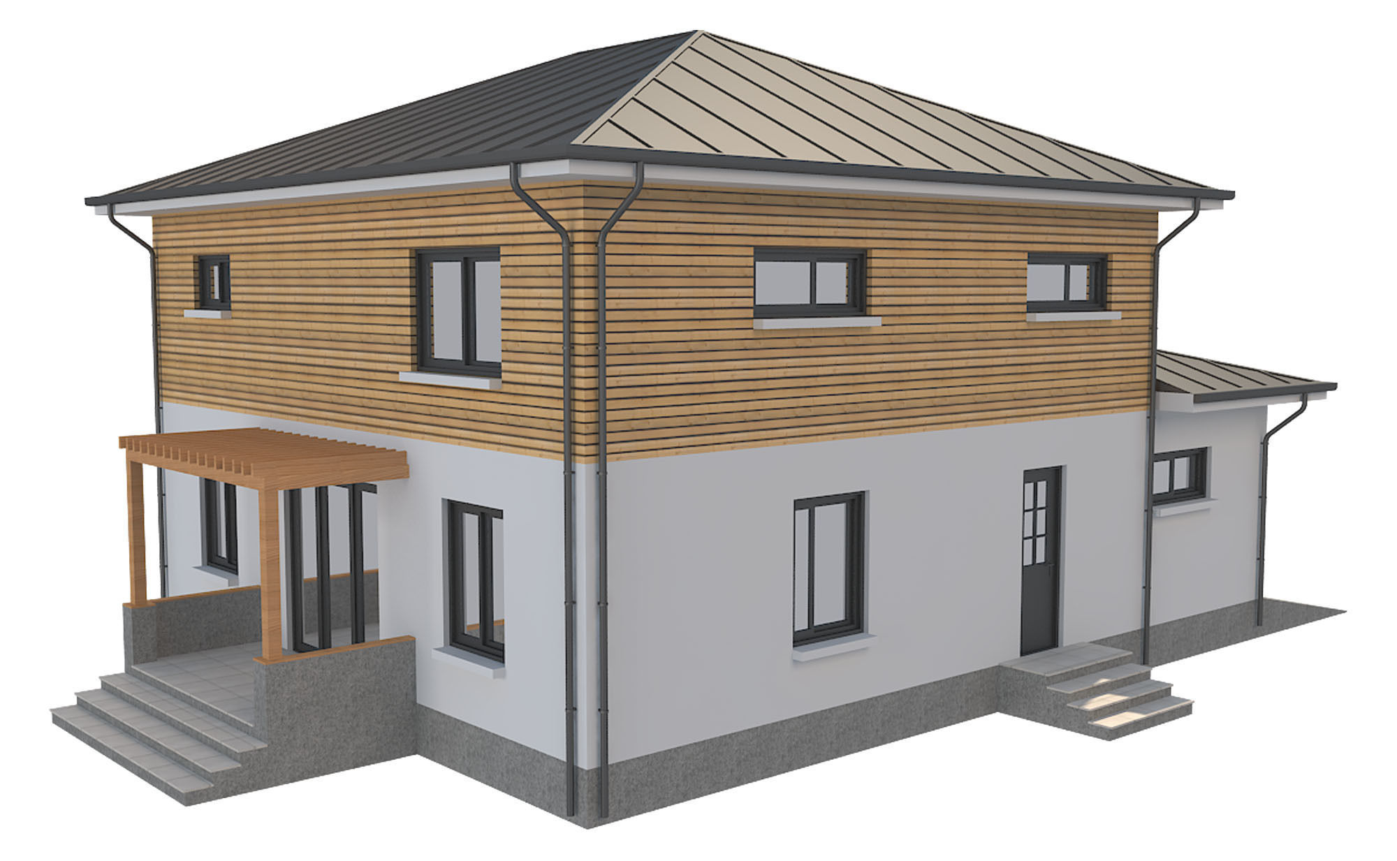  Cottage House 1 Low-poly 3D model_5
