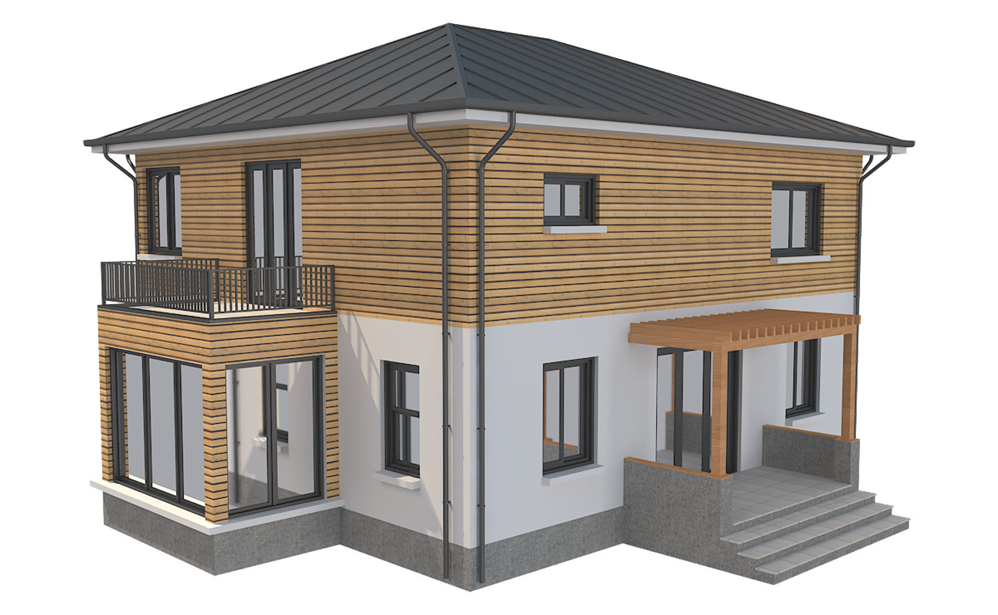  Cottage House 1 Low-poly 3D model_3