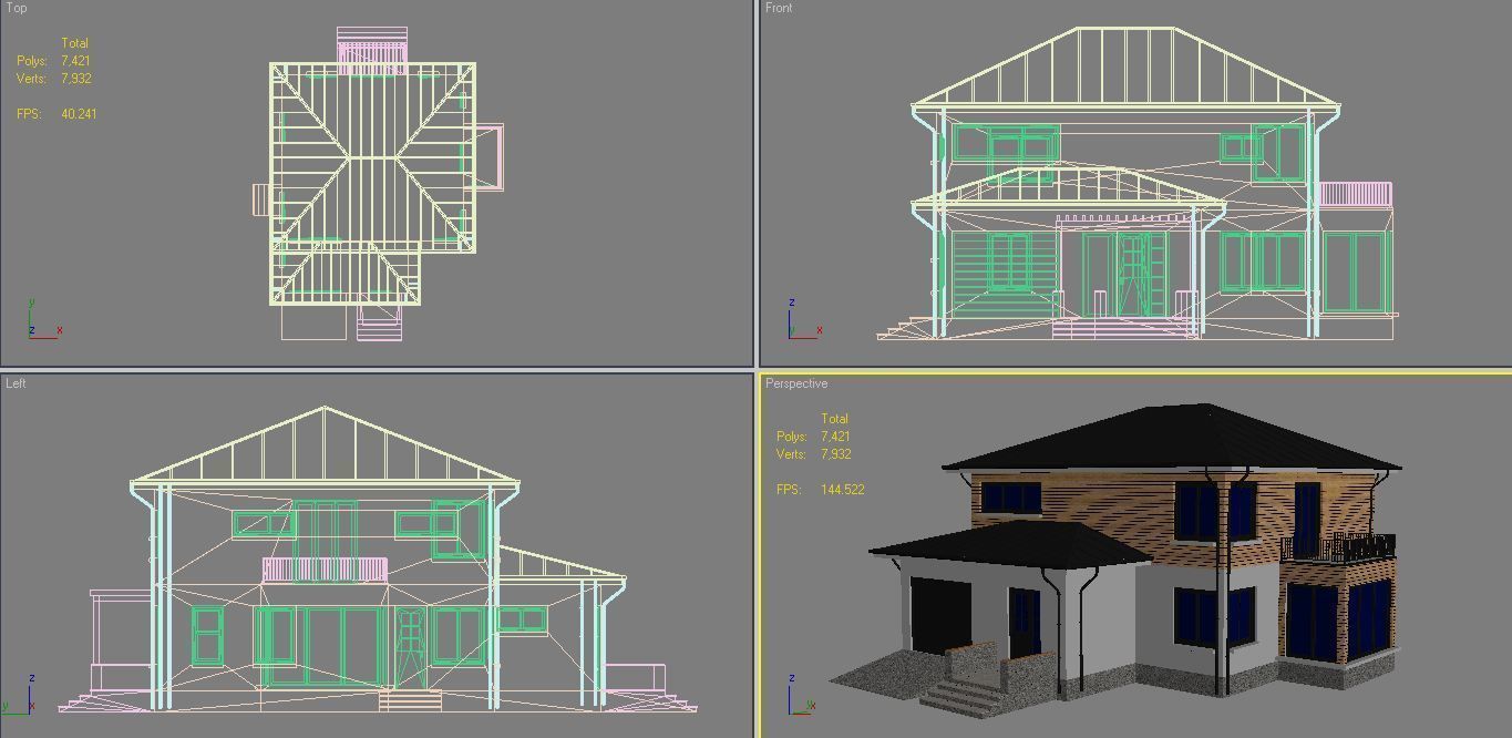  Cottage House 1 Low-poly 3D model_15