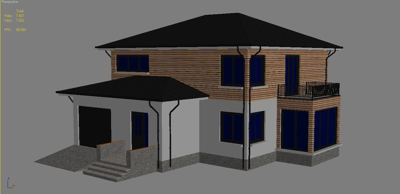  Cottage House 1 Low-poly 3D model_13