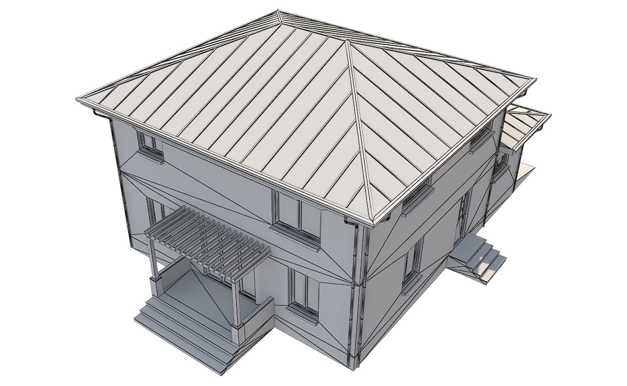  Cottage House 1 Low-poly 3D model_12