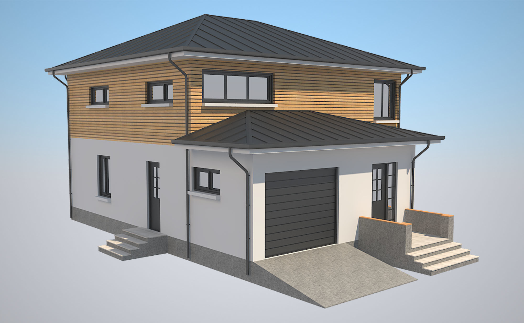  Cottage House 1 Low-poly 3D model_1