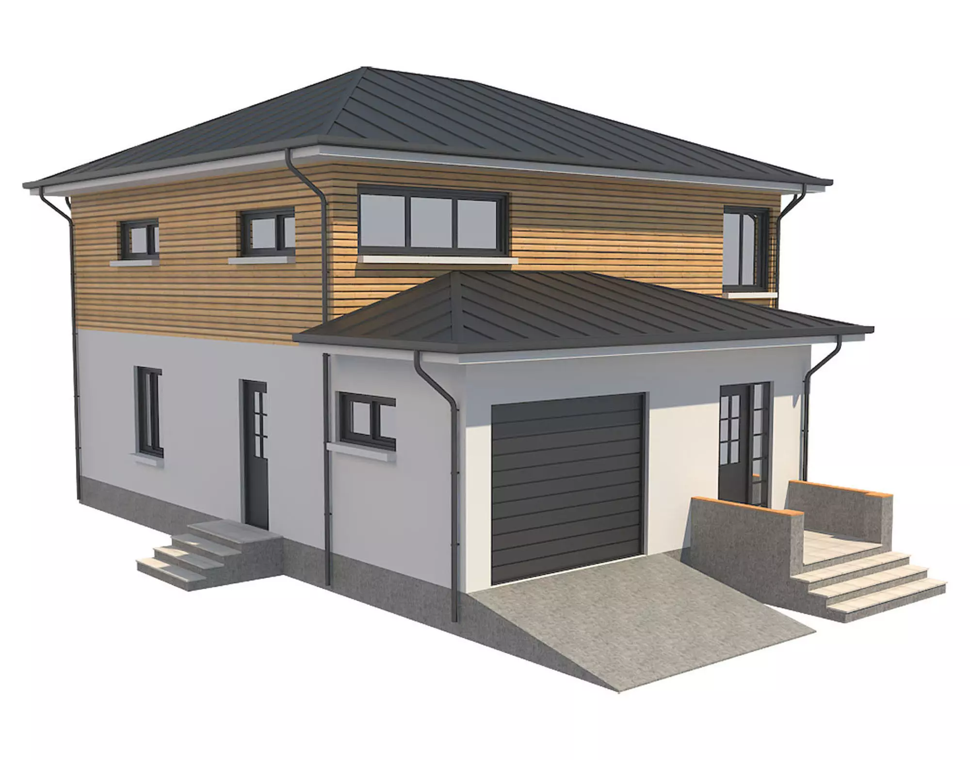  Cottage House 1 Low-poly 3D model_0