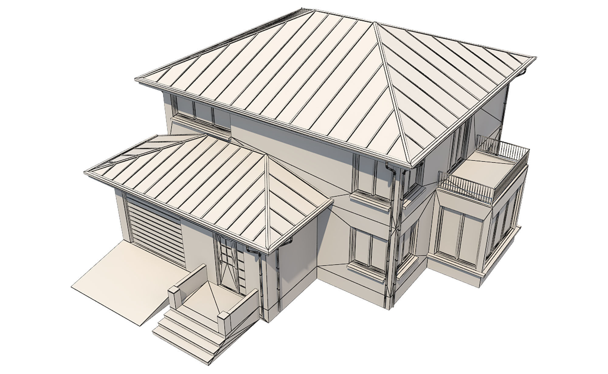  Cottage House 1 Low-poly 3D model_11