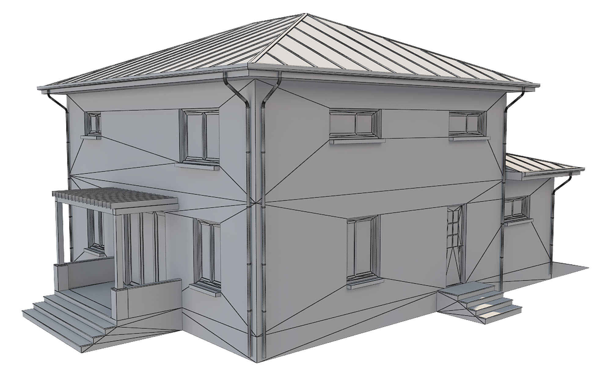  Cottage House 1 Low-poly 3D model_9