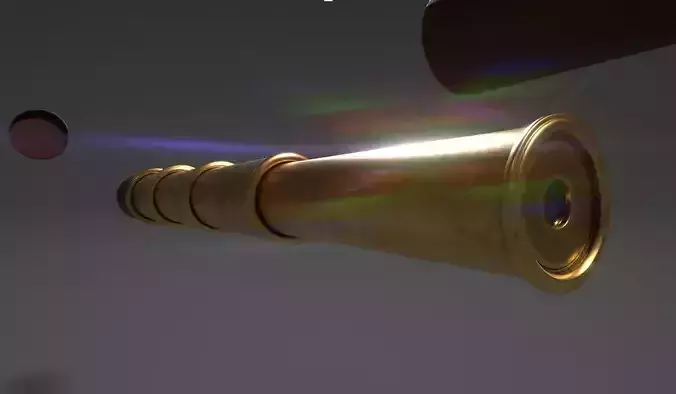 Telescopic spyglass with case 3D model