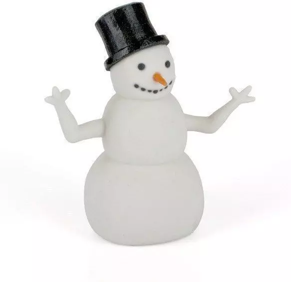 A snowman figurine with top hat Free 3D print model