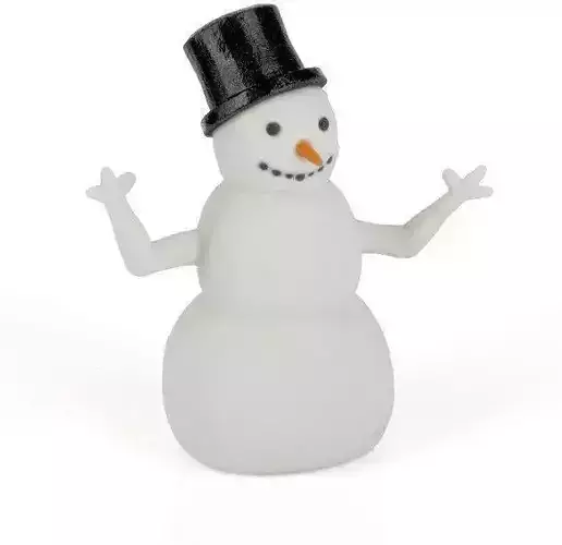 A snowman figurine with top hat Free 3D print model