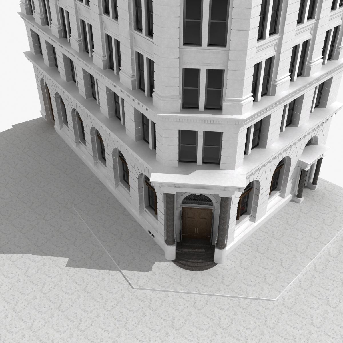 New York corner building 3D model_6