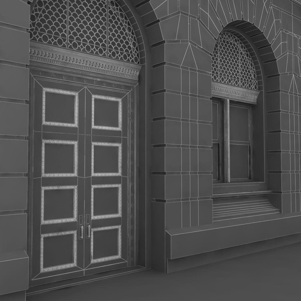 New York corner building 3D model_10