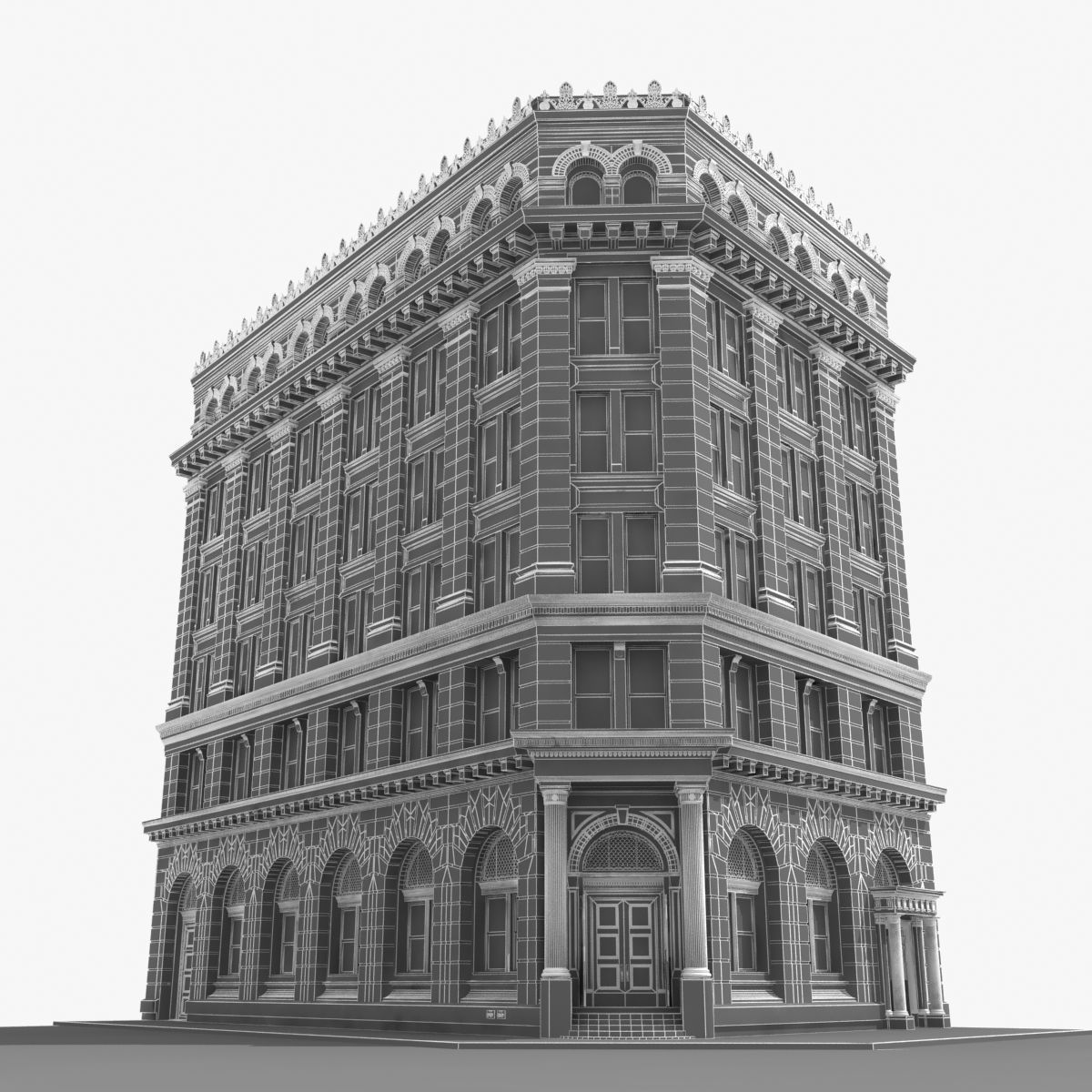 New York corner building 3D model_1