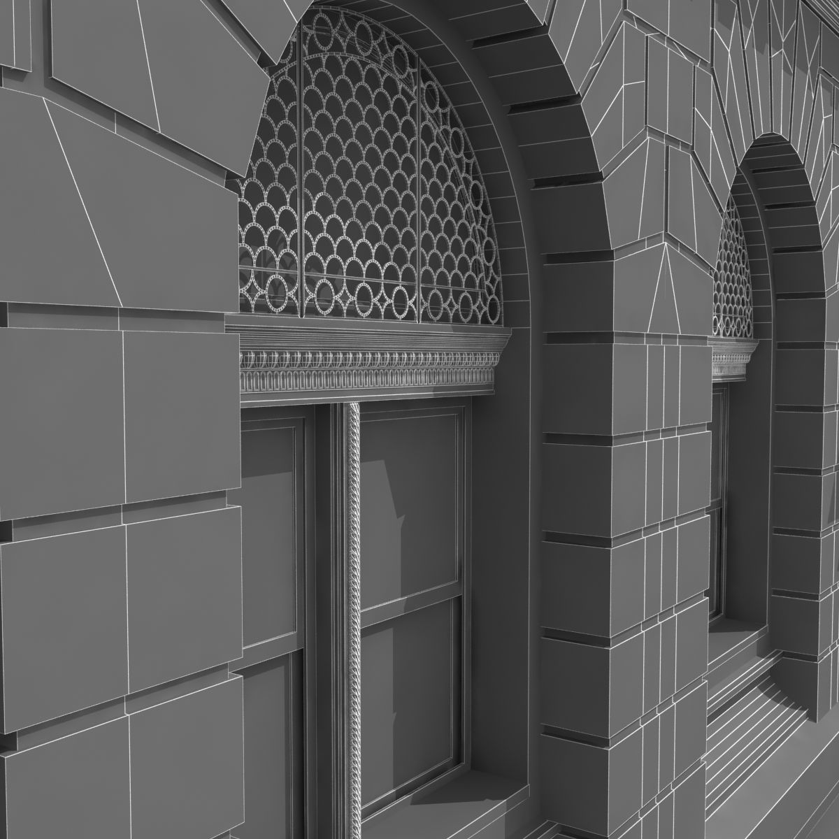 New York corner building 3D model_8