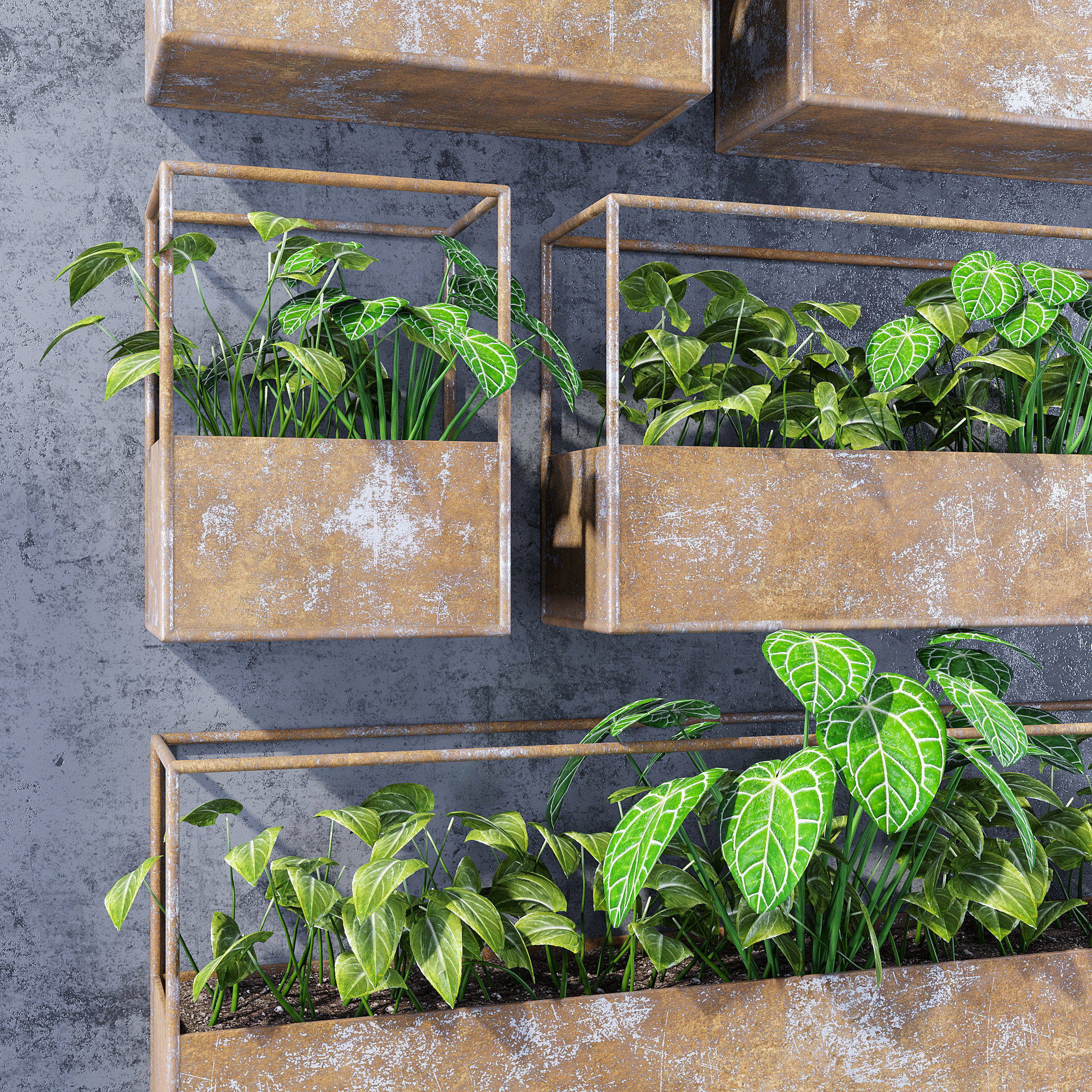 Rectangular shelves three 3D model_3