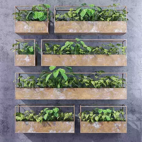 Rectangular shelves three 3D model