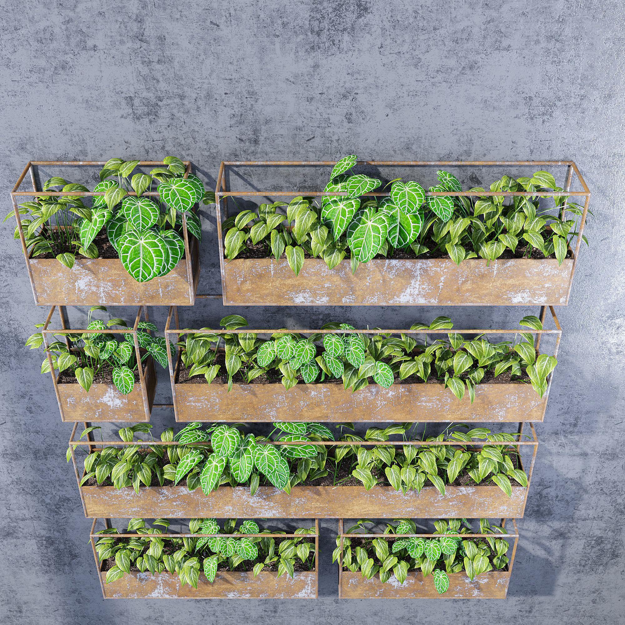 Rectangular shelves three 3D model_2