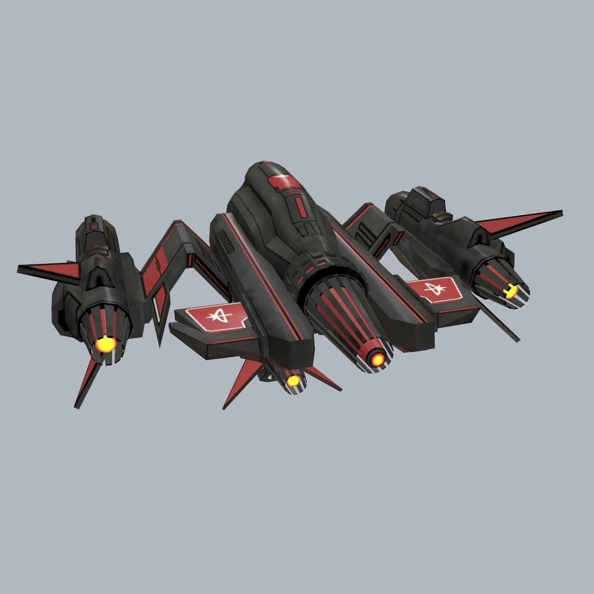 Spaceship WR Low-poly 3D model_3