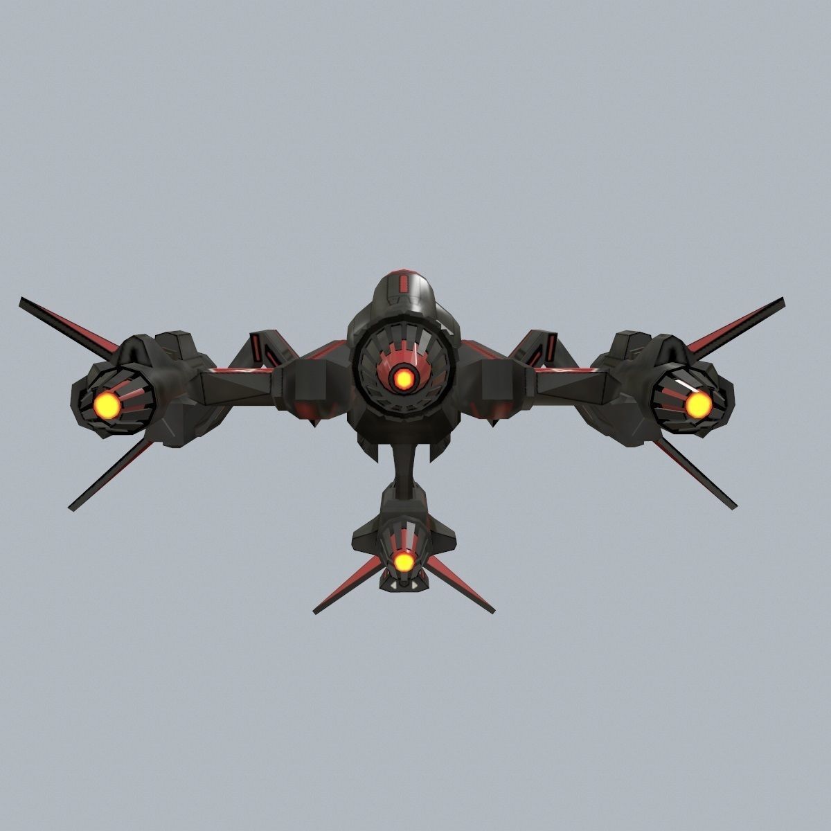 Spaceship WR Low-poly 3D model_6