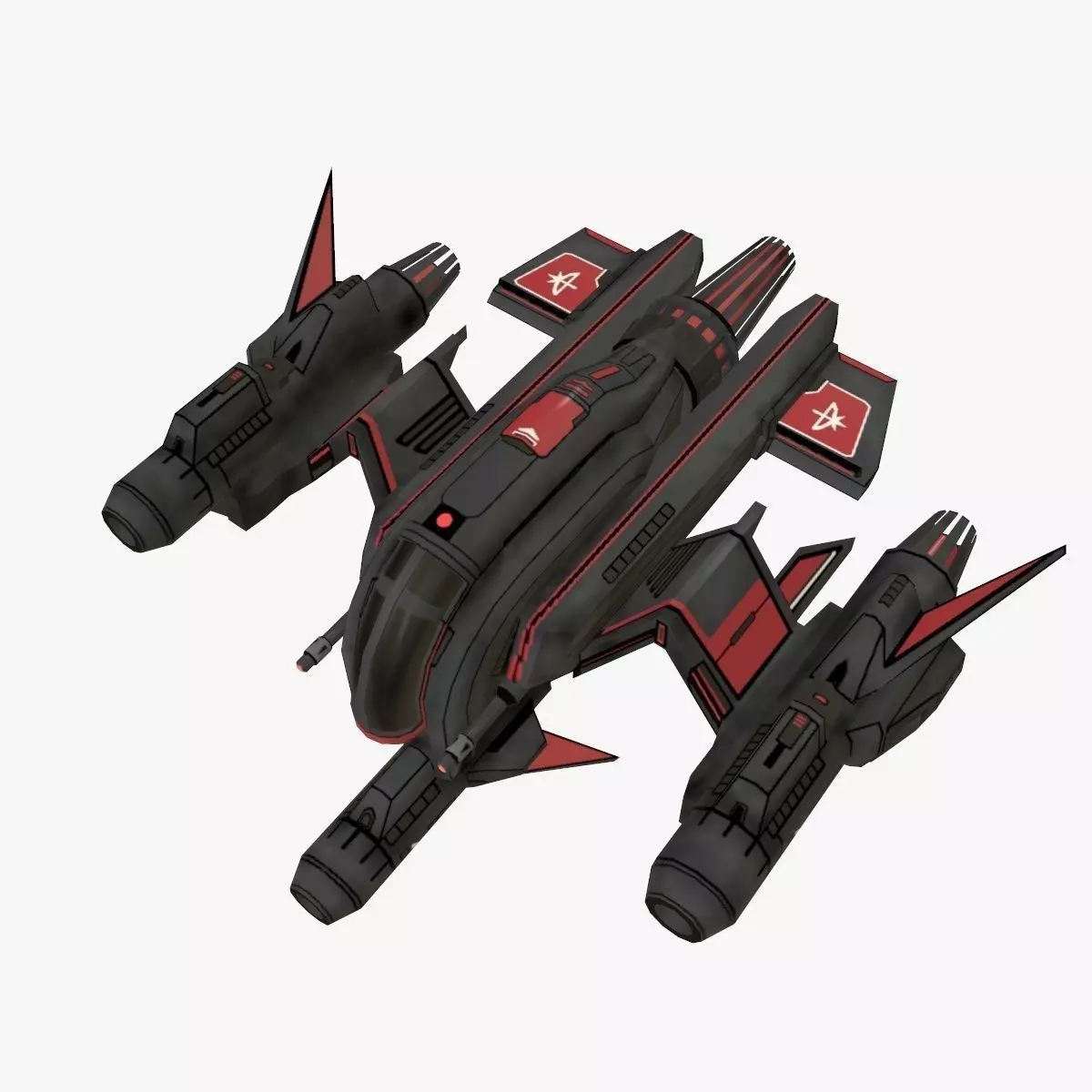 Spaceship WR Low-poly 3D model_0