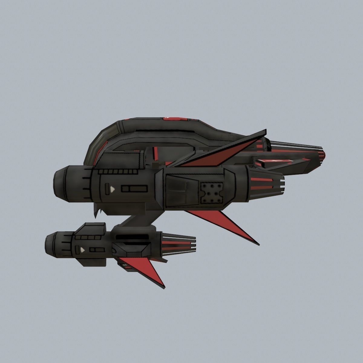Spaceship WR Low-poly 3D model_7