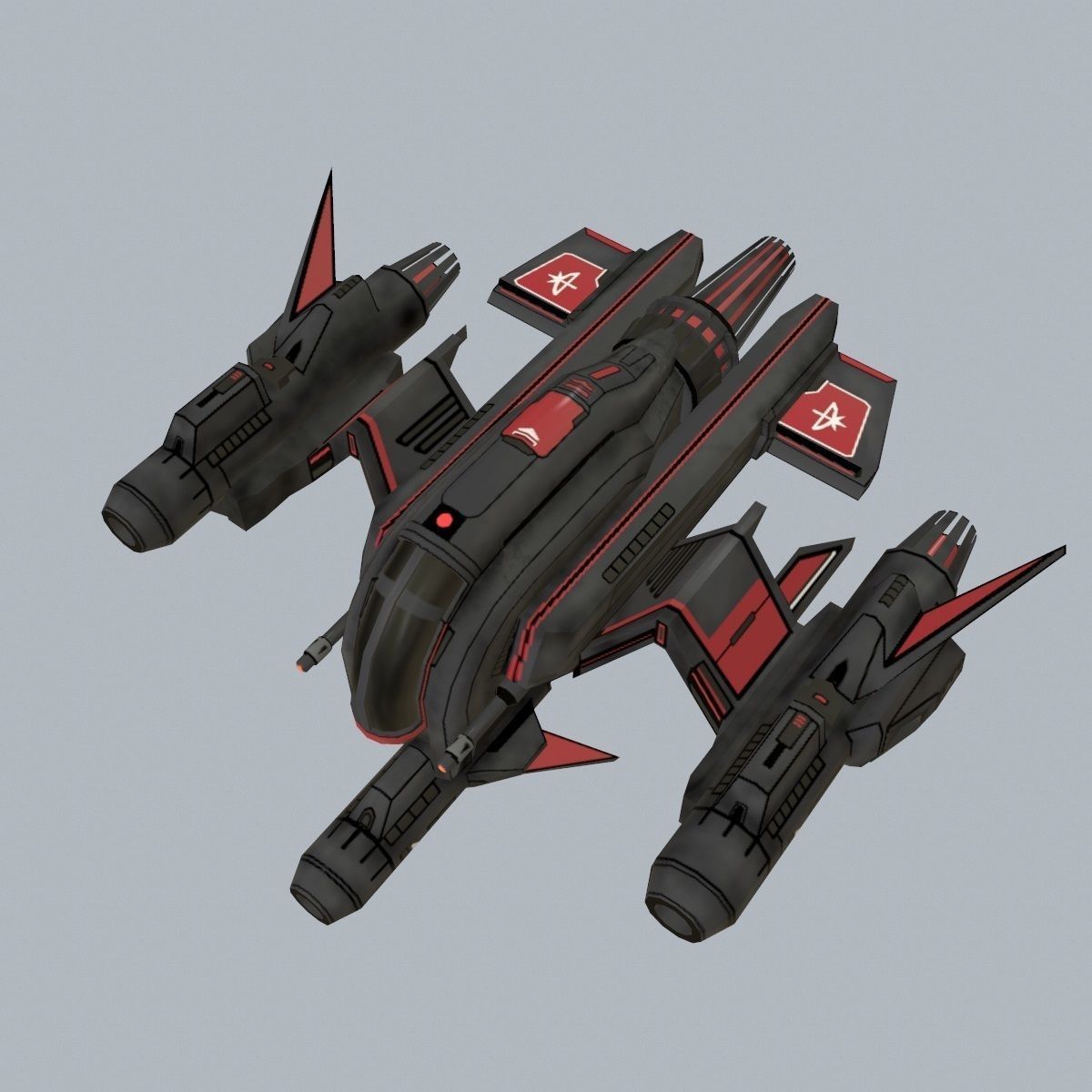 Spaceship WR Low-poly 3D model_1