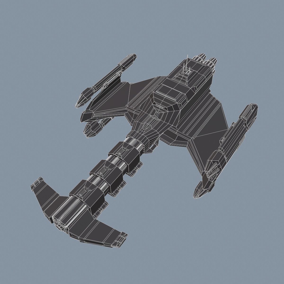 Spaceship EVO Low-poly 3D model_9