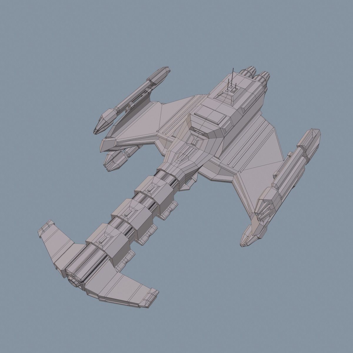 Spaceship EVO Low-poly 3D model_8