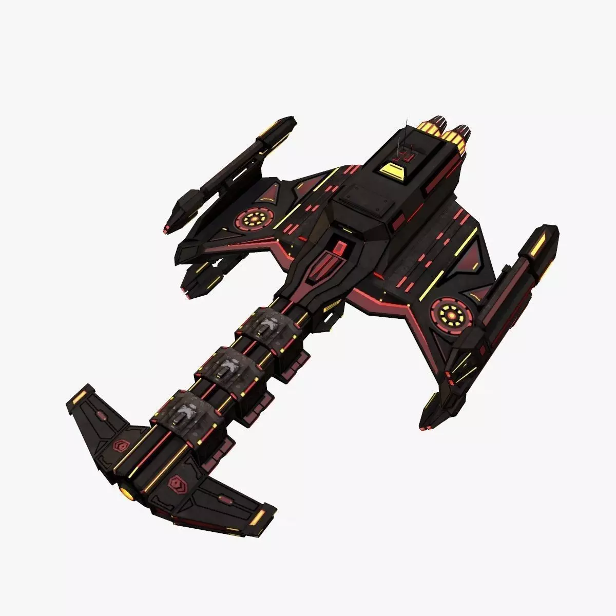 Spaceship EVO Low-poly 3D model_0