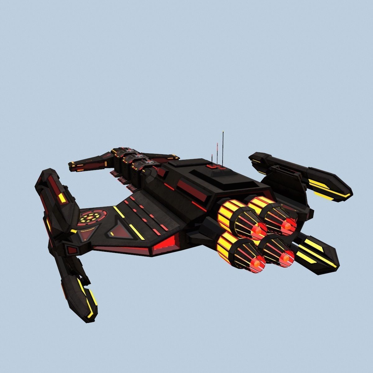 Spaceship EVO Low-poly 3D model_7