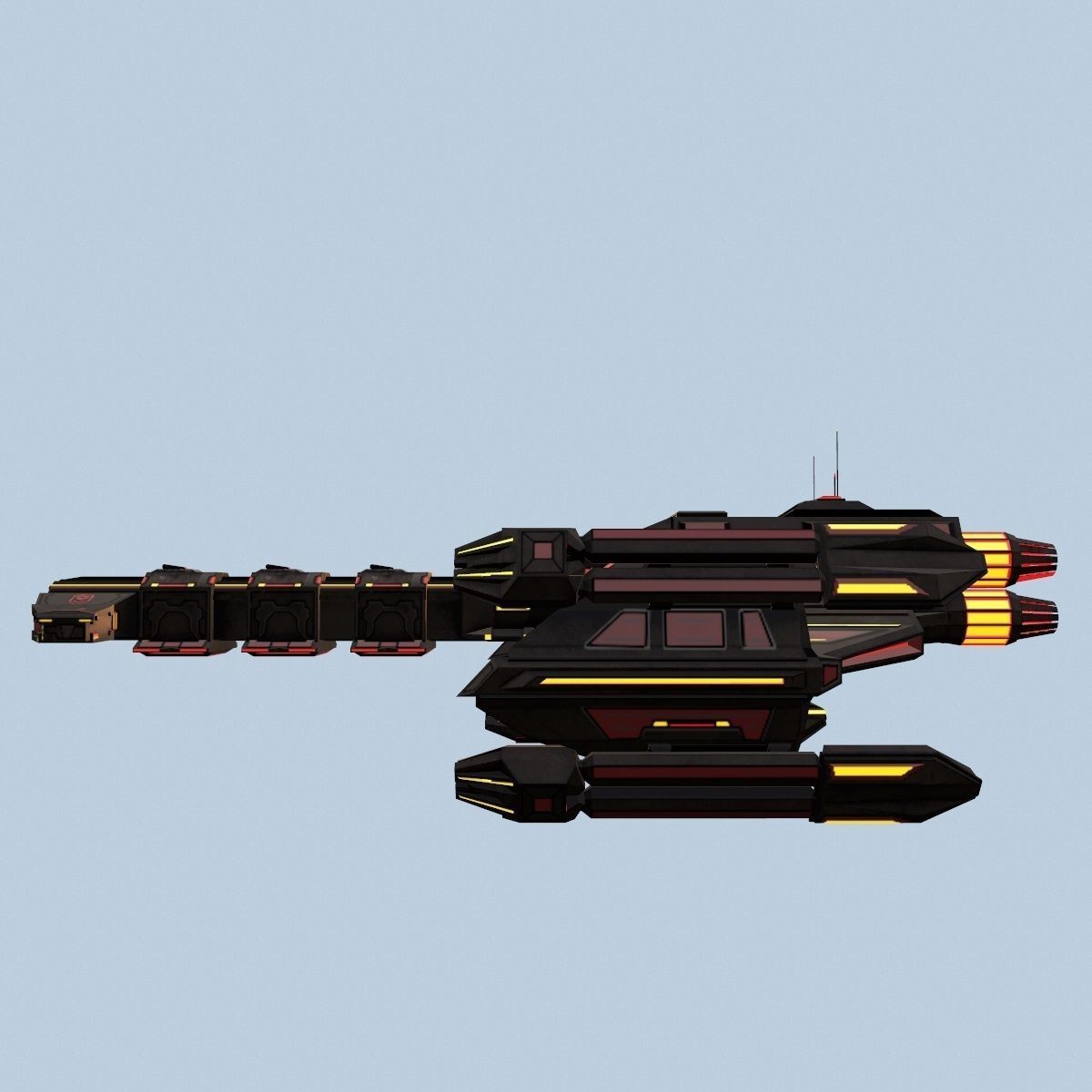 Spaceship EVO Low-poly 3D model_2