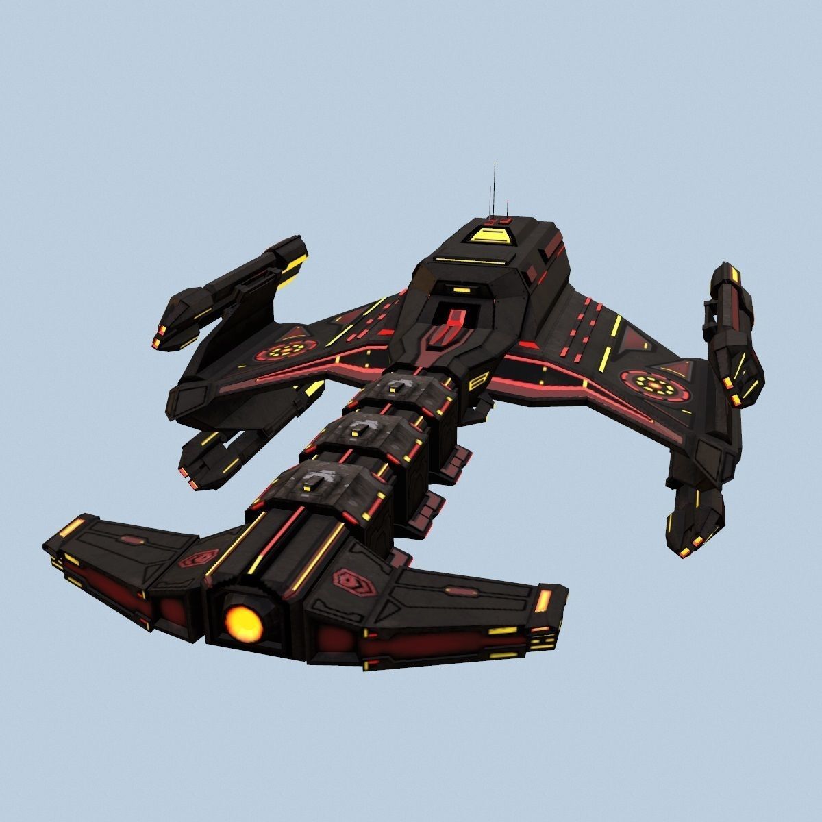 Spaceship EVO Low-poly 3D model_3