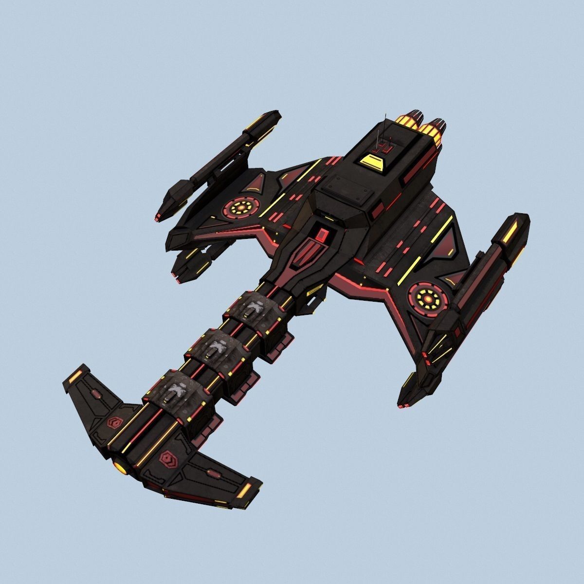 Spaceship EVO Low-poly 3D model_1