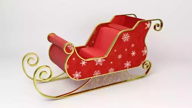 Santa Claus Sled - Christmas Sled -  3D model