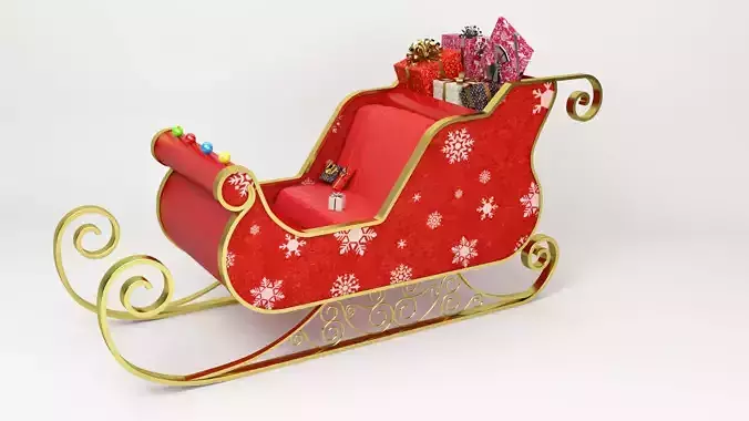 Santa Claus Sled - Christmas Sled - Chritmas Gift - 3D model