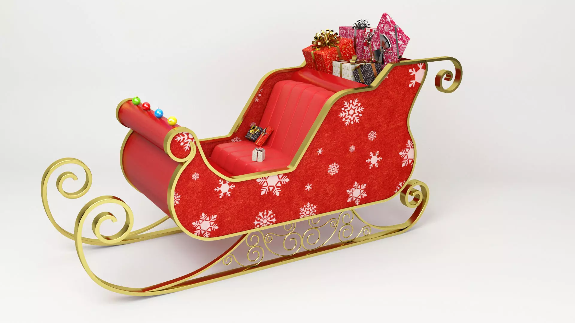 Santa Claus Sled - Christmas Sled - Chritmas Gift - 3D model_0