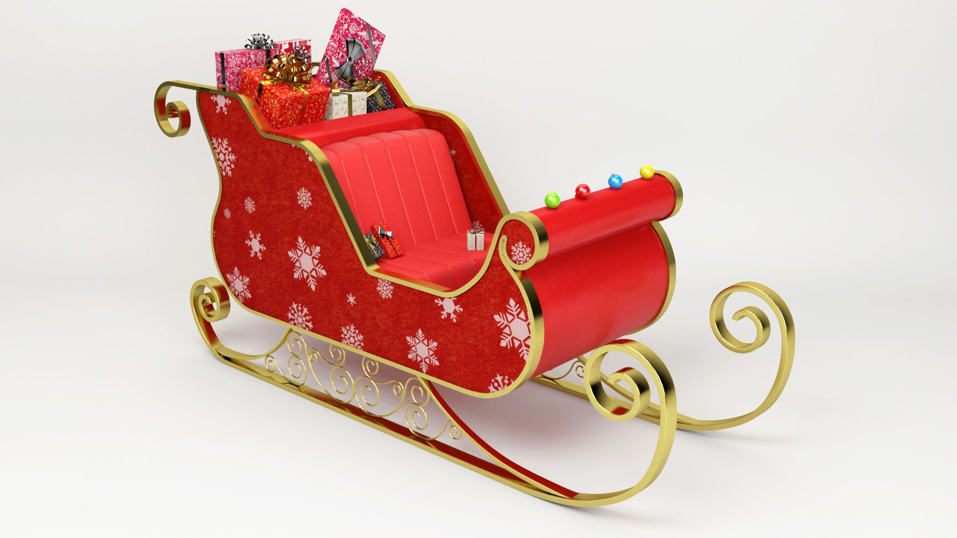 Santa Claus Sled - Christmas Sled - Chritmas Gift - 3D model_1