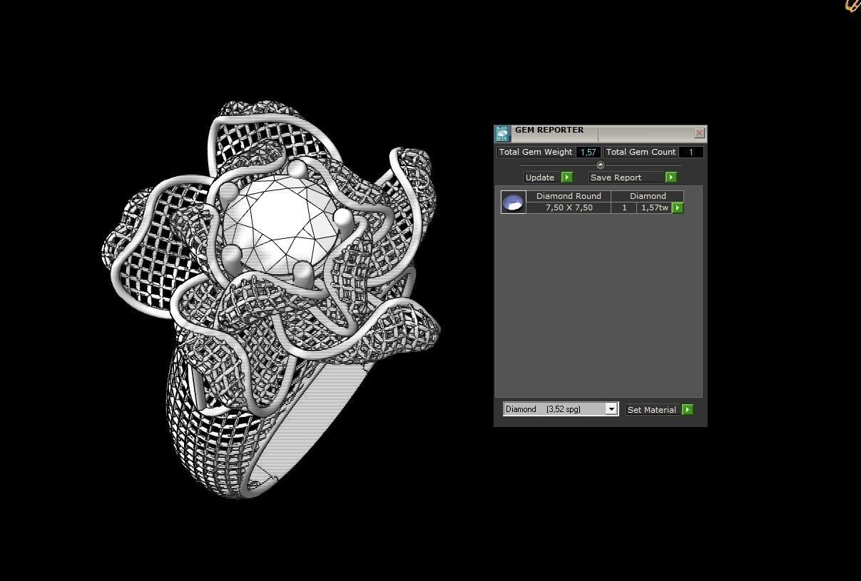 lattice ring 3D print model_1