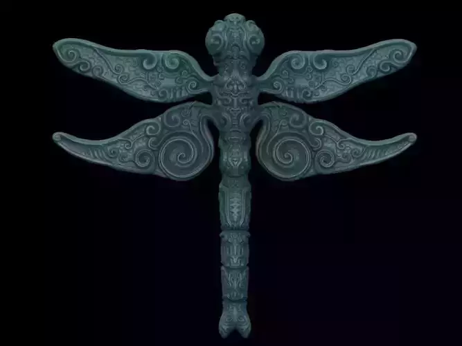ornate dragon fly 3D print model