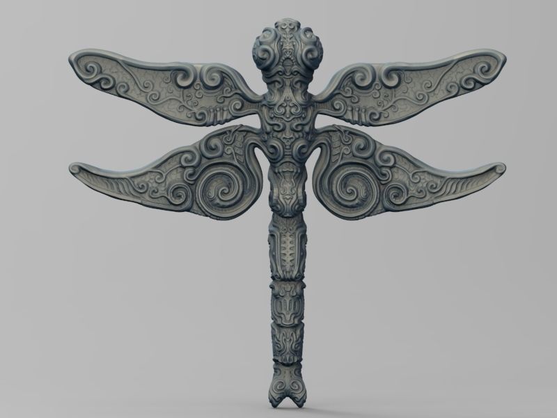 ornate dragon fly 3D print model_1