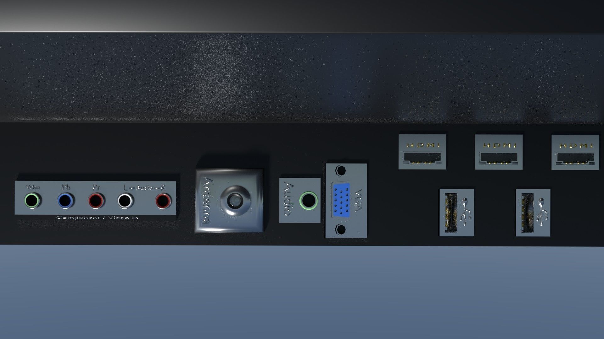 CRT and LCD TV Low-poly 3D model_9